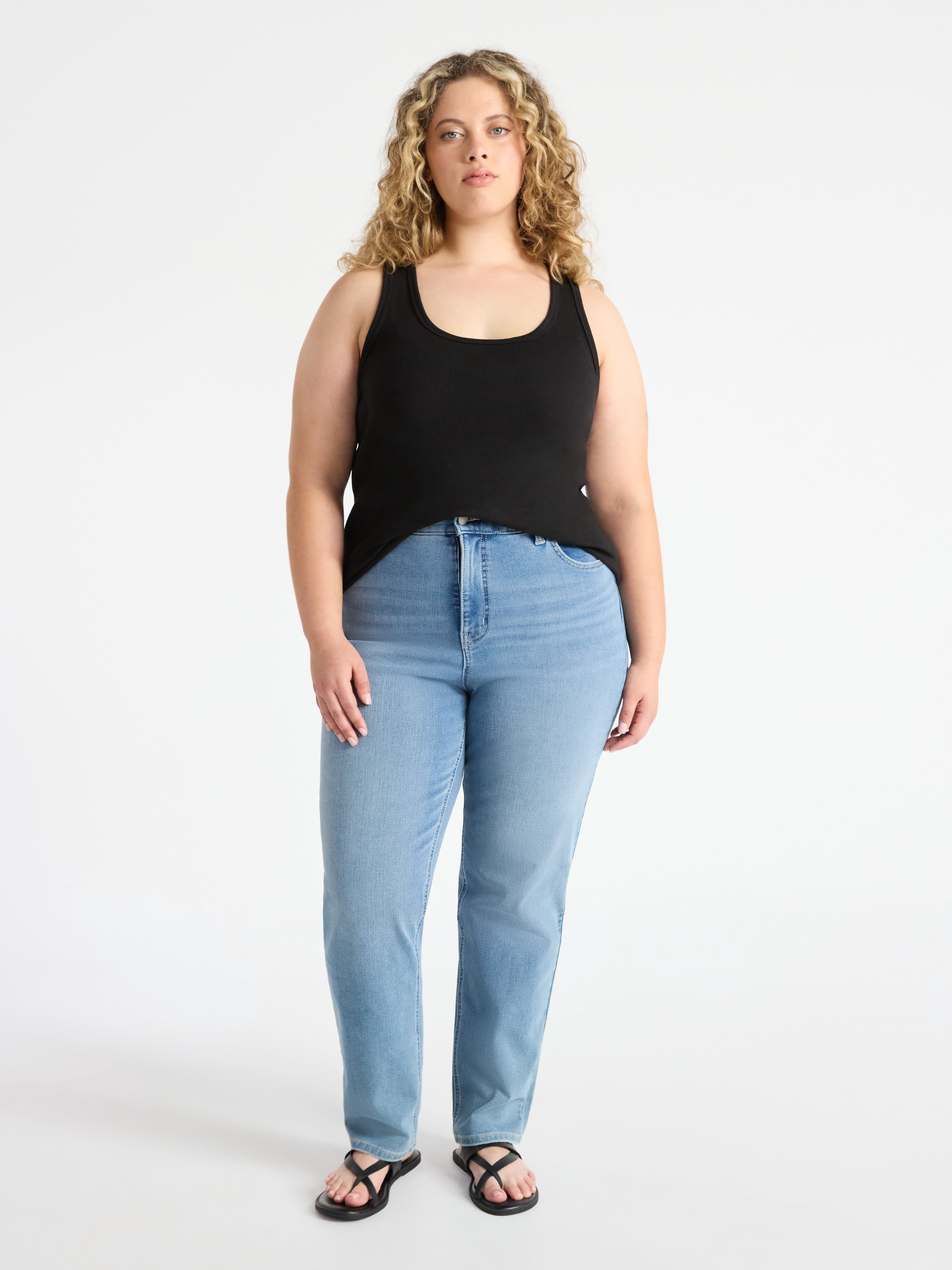 Terra & Sky Women’s Plus Ribbed Tank Top, Sizes 0X-5X