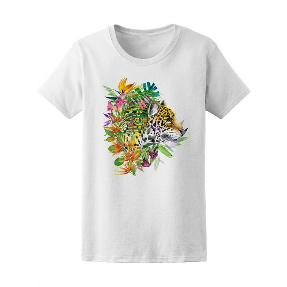 Flower Paradise Tropical Leopard T-Shirt Women -Image by Shutterstock, Female Large