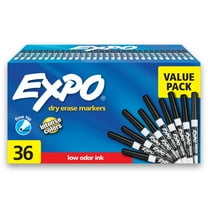 Expo Low Odor Dry Erase Markers, Fine Tip, Black, 36 Count