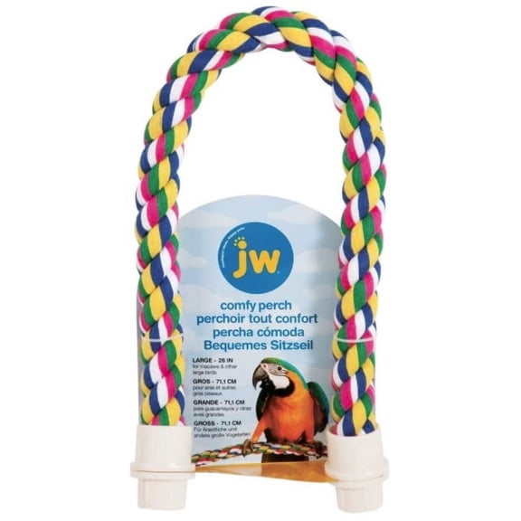 JW Pet Flexible Multi-Color Comfy Rope Perch 28" Long for Birds