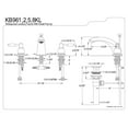 thumbnail image 2 of Kingston Brass KB965KL Widespread Bathroom Faucet, Oil Rubbed Bronze, 2 of 2