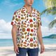thumbnail image 3 of Balery Hot Dog Pizza Camisas hawaianas de manga corta para hombre, camisas playeras de corte holgado, camisas de vacaciones con botones,Small, 3 of 7