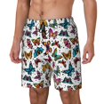 thumbnail image 1 of Bingfone Papillons Volants Colorés pour Hommes Maillot de Bain Double Couche avec Doublure, Style à Cordon avec Poches Shorts de Plage Maillot de Bain Homme-Grand, 1 of 6