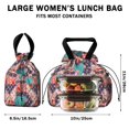 thumbnail image 5 of Pioneer Flower Floral Print Pattern Drawstring Lunch Bag Women - Drawstring Lunch Bag Insulated for Work Office - Stain-Resistant Large Lunchbags for Women with Multi-Pockets, 5 of 6
