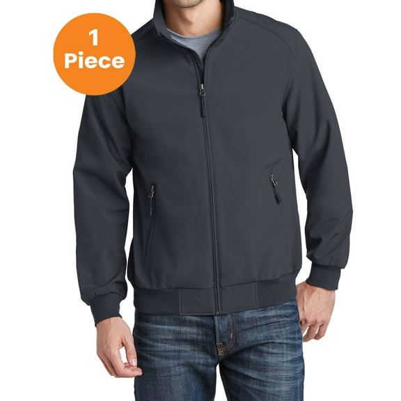 Port Authority J337 Soft Shell Bomber Jacket, Battleship Grey, 2XL, Mens Coats and Jackets