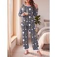 thumbnail image 4 of Cueply Halloween Womens Plus Size Pajamas Long Sleeve Pjs Sets Loungewear Sleepwear 1X-4X, 4 of 8