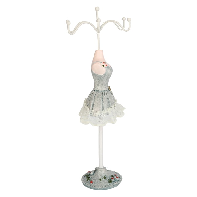 Mannequin Model Dress Jewelry Display Stand, Space Saving Earring Necklace Hanging Jewelry Display Rack, Resin Iron, Versatile Usage, Princess Charm
