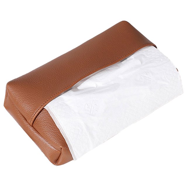 Cubierta rectangular para caja de pañuelos, soporte para caja de pañuelos de cuero, organizador de caja de pañuelos para el hogar, coche, hotel, 20*11*5cm