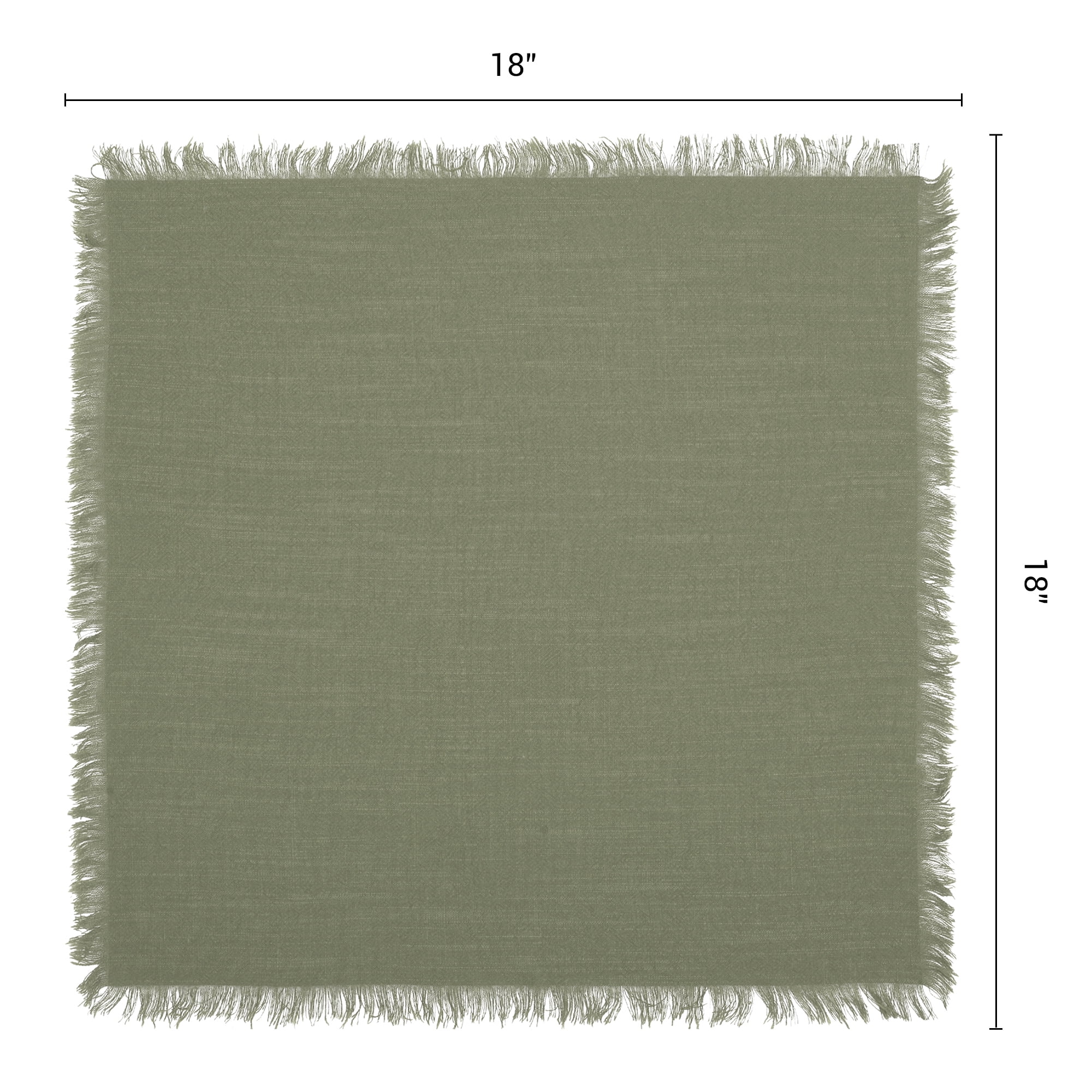 Unique Bargains 6Pcs Cotton Reusable Dinner Cloth Napkins Army Green 18x18inch