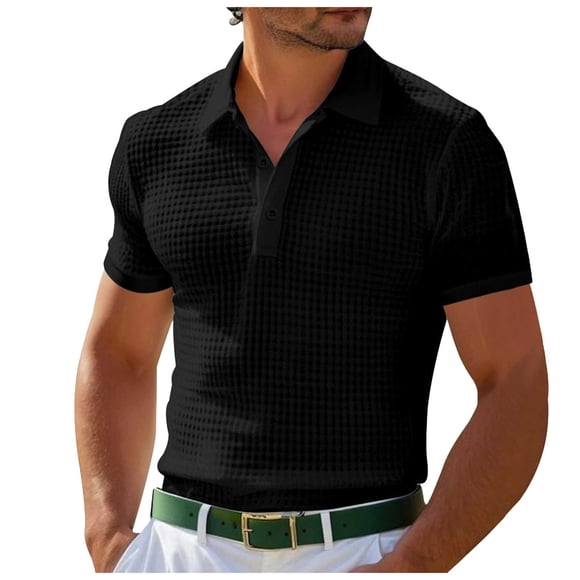 Zshosam Golf Shirts for Men Polo Shirts for Men collared Performance Golf Shirts Casual Workwear Office Size S,(Black S)