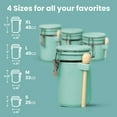 thumbnail image 6 of Home Intuition 4-Piece Ceramic Kitchen Canisters Set, Airtight Containers with Wooden Spoons Reusable Chalk Labels and Marker for Sugar, Coffee, Flour, Tea (Turquoise), 6 of 6