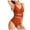 Red, variant on Alkepwun One Piece Swimsuit Women 2025 V Neck Ruched Mesh Bathing Suit Tummy Control Slimming Swimwear