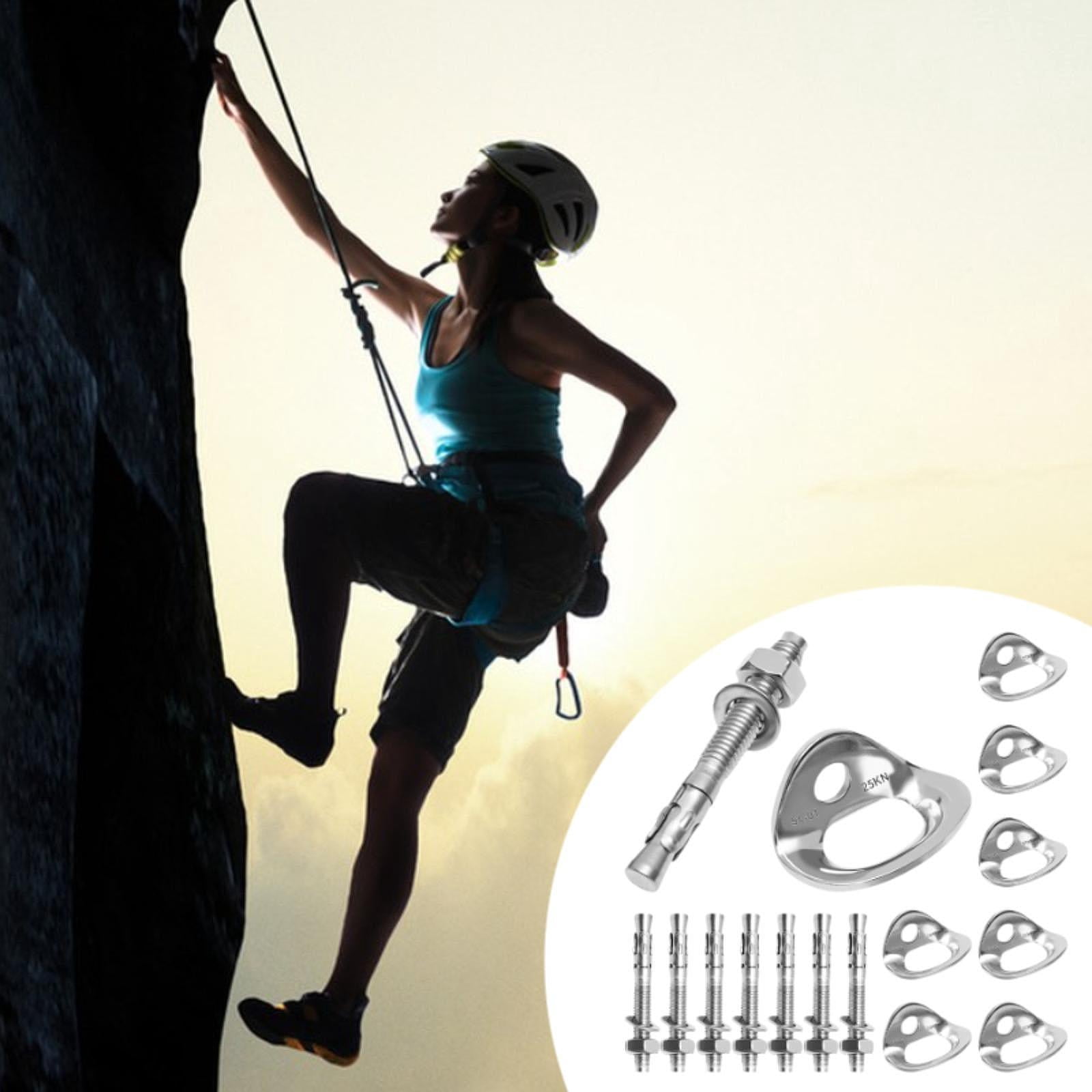 QccHieUs 8 Pieces Climbing Anchor Hangers Stainless Steel Professional Hanging Rings with