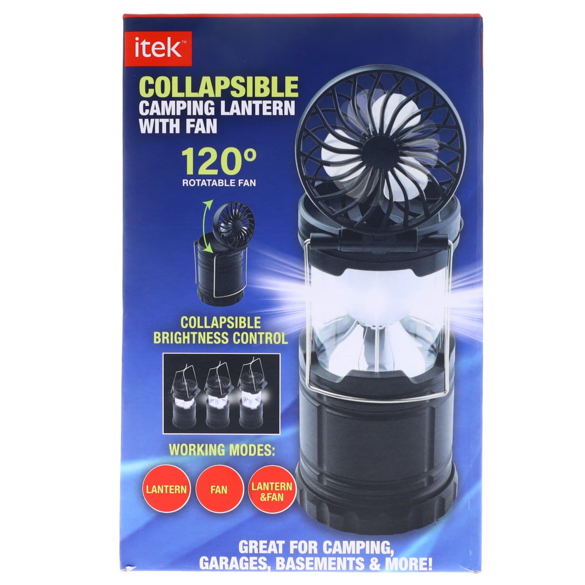 Itek Collapsible Camping Lantern with Fan