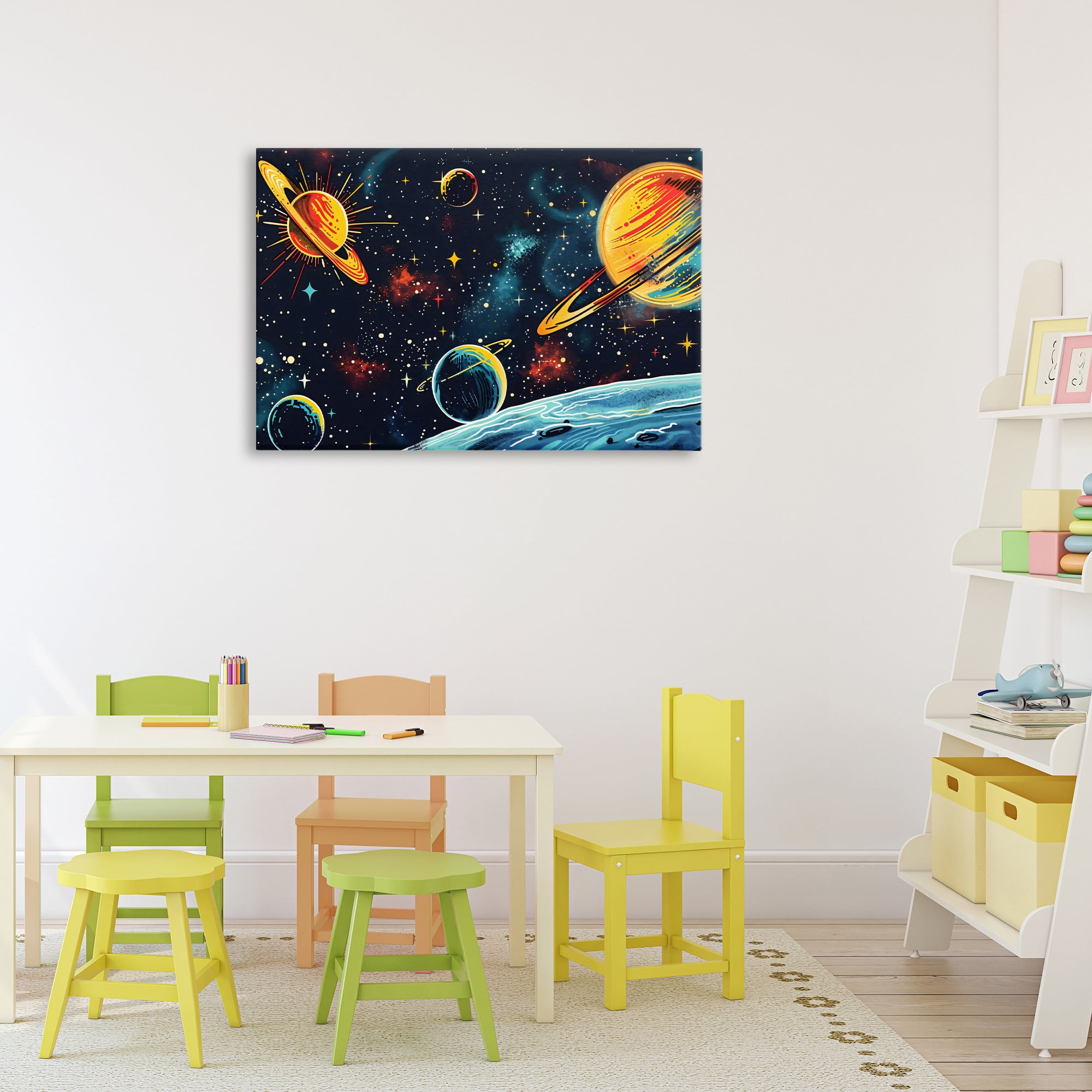 Stupell Industries Black Lit Galaxy Panorama Canvas Wall Art, design by Creative Studio