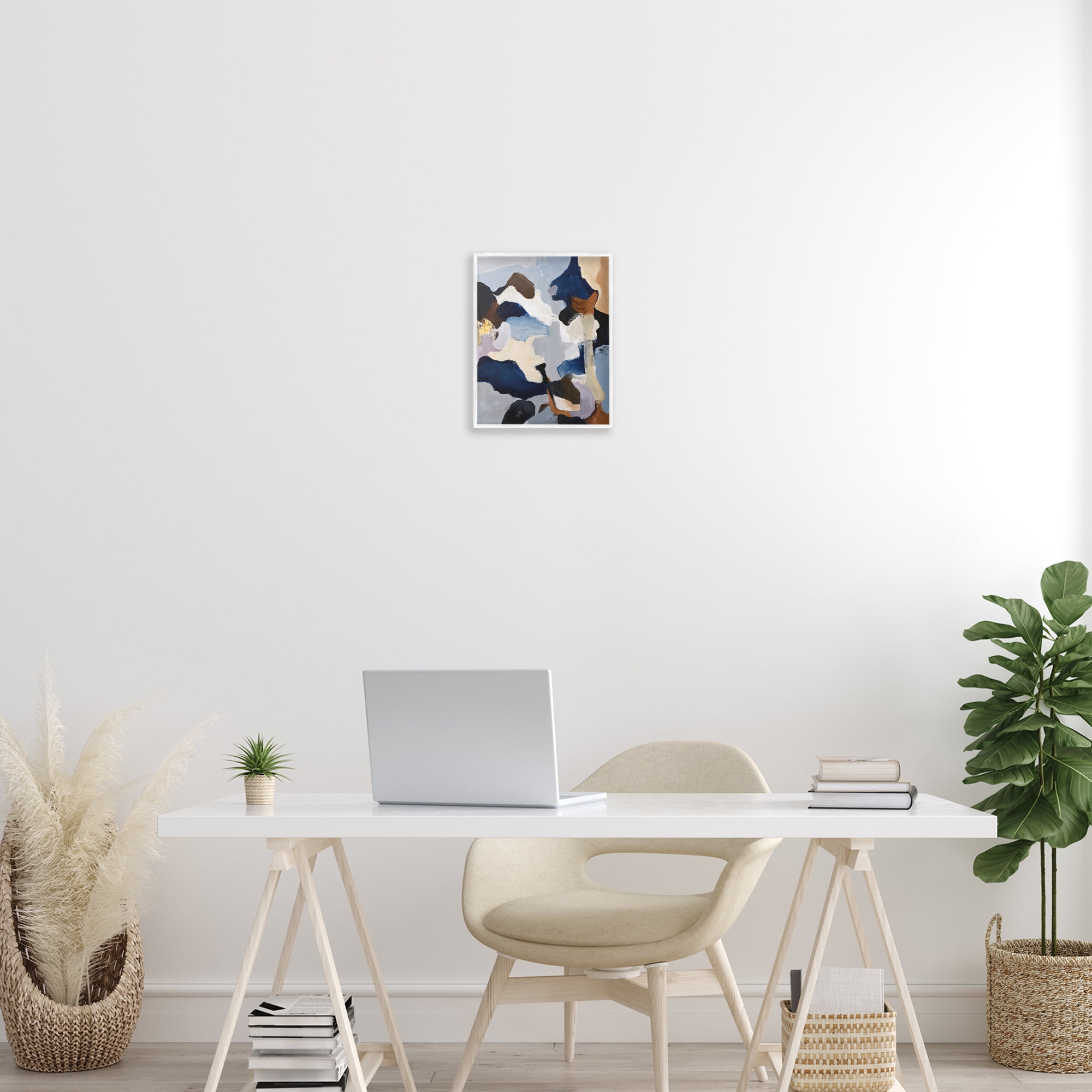 Cool Tones Composition White Framed Giclee Art, design by Design Fabrikken