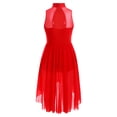 thumbnail image 4 of Yhong Kids Girls Lyrical Dance Dress Ballet Skirted Leotard Sleeveless Latin Jazz Dancewear Performance Costume Red 6, 4 of 7