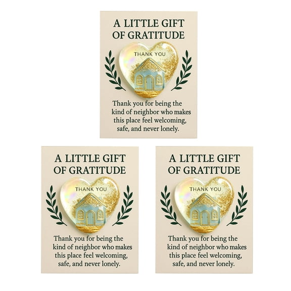 Ruanlalo Thank You for Being The Kind of Neighbor Gift Little Heart Pocket Hug Token with Inspirational Card Appreciation Gifts for Neighbors