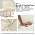 thumbnail image 6 of Furniliving Modern Sherpa Accent Chair Shell Back Makeup Chair Upholstered Arm Chair, White, 6 of 7