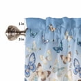 thumbnail image 5 of Half Window Curtains 24 Inches Long, Blue Ombre Butterfly Window Treatment Curtain Drapes, Pastoral Farmhouse Butterflies Short Curtains Tiers for Kitchen Over Sink, 27.5"x24", 2 Panels, 5 of 7