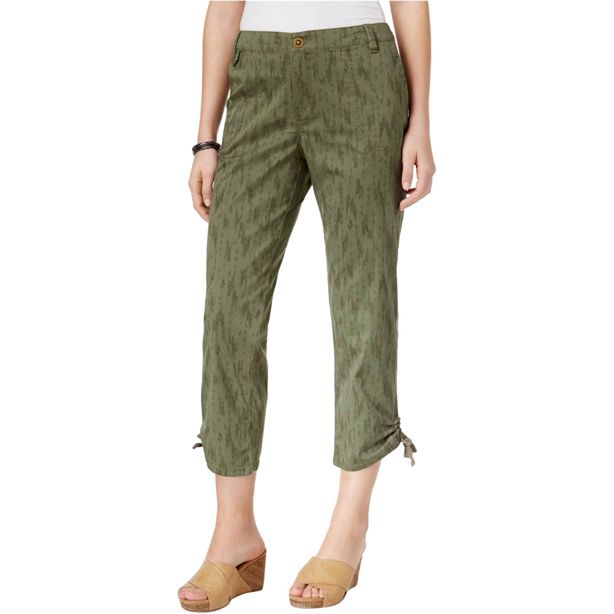Style & Co Womens Pants Elastic Waist Pull On Ankle Pants Jeans Olive Green $49