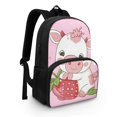 thumbnail image 3 of FOR U DESIGNS Cow Strawberry Backpack Lunch Bag for Kids Girls Cute Pink Bookbag with Cooler Warm Lunch Box, Weekend Getaways Knapsacks Middle School Back Packs, 3 of 7
