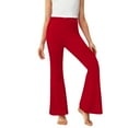 thumbnail image 5 of Ugoldhm Girls Fleece Lined Flared Pants - Fashion Bell Bottoms Stretchy Warm Trousers for 5-16 Years, 5 of 7