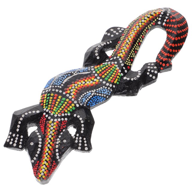 PATKAW - Escultura de gecko de madera tailandesa hecha a mano, estilo del sudeste asiático, estilo lagarto, para el hogar, adorno único y creativo para colgar en la pared o de mesa.
