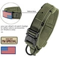 thumbnail image 6 of WAAYEE Tactical Dog Collar, Adjustable Military Training Nylon Dog Collar with Control Handle and Heavy Metal Buckle for Medium and Large Dogs, with Patches and Airtags Case (M, Green), 6 of 8