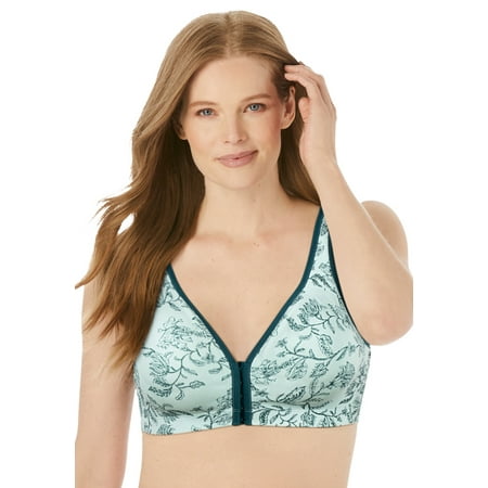 

Catherines Women s Plus Size Cotton Comfort Front-Close No-Wire Bra