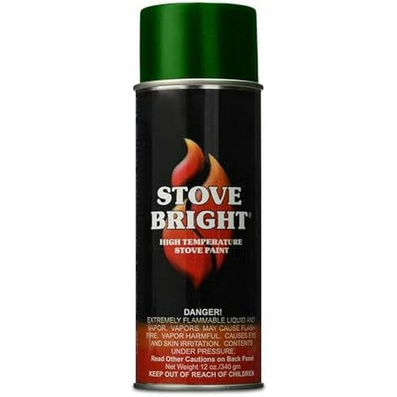 Stove Bright - High Temp Spray Paint | Forest Green Spray Paints | Satin Finish For Wood Stoves, Fireplaces, BBQs, Mufflers | Rust, Scratch & 1200°f Heat Resistant Spray Paint For Metal | 12oz Can