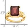 thumbnail image 3 of 14K Yellow Gold 11X9mm Emerald Cut Garnet Ring (Size 7.5) Made In United States y4533ga, 3 of 5
