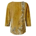 thumbnail image 6 of Uooqdmx Tunic Tops, Pleated Tops for Women, 3/4 Length Sleeve Womens Tops, Square Neck Tops for Women, Floral Tops for Women, Yellow XL, 6 of 7