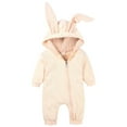 thumbnail image 2 of EnJoCho Baby Birthday Jumpsuit Baby Boys Girls Solid Zipper Hooded Rabbit Ear Jumpsuit Romper Clothes Toddler Boys Trendy Bodysuit Casual Party Wear Clothes, 2 of 9