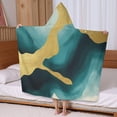 thumbnail image 5 of Blue and Gold Marble Golden Dots Pattern Hooded Bath Towel，60"x35" for Ages 3 To 12 Kids, Quick Dry Lightweight Soft Microfiber Hood Beach Towel Cover Up for Kids, 5 of 7