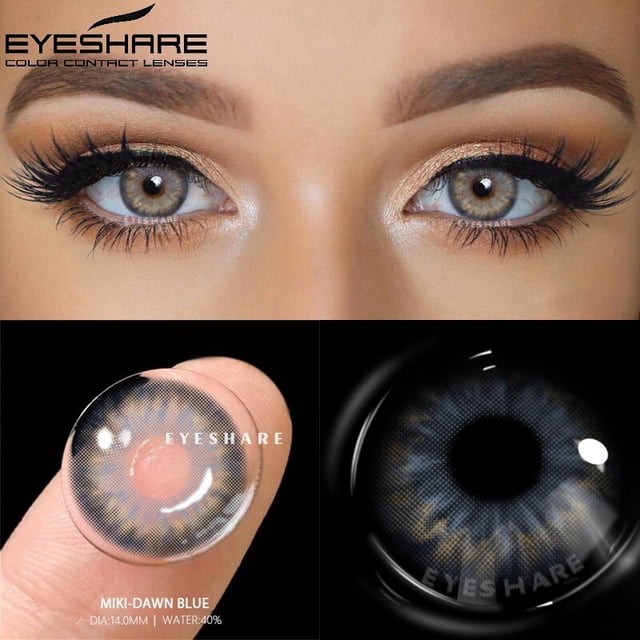 EYESHARE-lentes de contacto de Color azul para ojos, lentillas de Color azul multicolor para estudiantes de belleza, 1 par