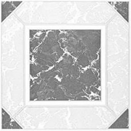 Winton Tile 842156 Floor Tile No Wax Self Stick 12 In. X 12 In. Black-Gray