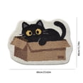 thumbnail image 2 of Black Cat In Box Shaped Doormat, Fluffy Cartoon Kitten Floor Rug, Non Slip Water Absorbent Indoor Entrance Mat for Cat Lovers Home Decor, 2 of 7