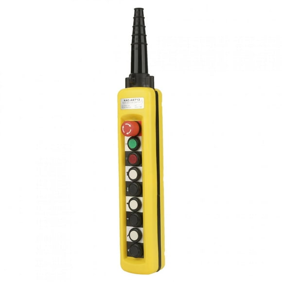 Hoist Push Button Switch, Lifting Pendant Controller with Emergency Stop UP Down Hoist Push Button Switch