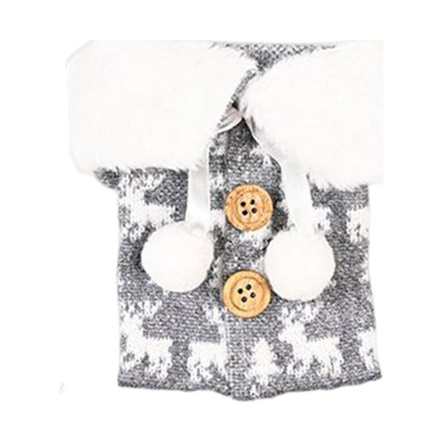 Bearachild Cubierta de botella de vino Pajarita Encaje Árbol de Navidad con cuello de comedor Ropa de botella de vino Rojo Gris Bolsa de Kits de decoración para fiestas Gris