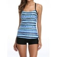 thumbnail image 1 of Charmo Womens Tummy Control Tanikini Swimsuit Printed Two Piece Bath Suits with Boyshorts, 1 of 6