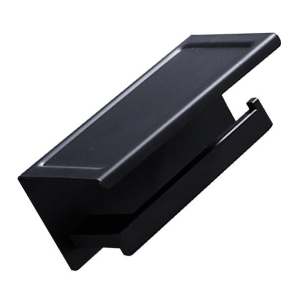 Portarrollos de papel higiénico para colgar en la pared con estante para teléfono, accesorios de baño, rollo de papel higiénico Negro