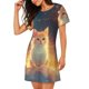 thumbnail image 2 of Disketp Starry Sky Constellation Cat para Camisón Corto de Manga Corta para Mujeres, Camisón Cómodo con Escote Redondo, Bonito y Confortable, 2 of 6