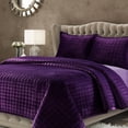 thumbnail image 1 of Juego de colcha Tribeca Living Luxury Velvet King con 2 fundas de almohada, 1 of 6
