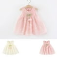 thumbnail image 1 of JDQJBZ Robe à Manches Courtes pour Enfants avec Appliqué Floral et Ourlet à Volants Tenue Décontractée d'Été, 1 of 5