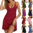 thumbnail image 3 of SwiftWear Womens Nightgown V Neck Babydoll Chemise Sleepwear Sleeveless Soft Pajama Dress Racerback Mini Sleep Dress Dark Gray, 3 of 3