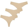 thumbnail image 1 of Gibobby Ropa Interior para Mujer Paquete de 3 tangas sin de algodón transpirable para mujer de color sólido(Beige， M), 1 of 2