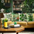 thumbnail image 5 of SZTXJ Set of 4 St Patricks Day Cushion Covers 18x18, Cushion Covers Happy St Patrick's Day, Leprechaun Irish Green Truck Shamrocks Hat Gifts Linen Pil, 5 of 5