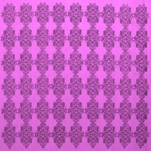 Ahgly Company Indoor Square Abstract Pink Contemporary Area Rugs, 6' Square