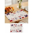 thumbnail image 6 of Cotton Linen Red White and Blue Stars Placemat 4th of July Placemats Set of 6, Red Blue Stars Firework Non-Slip Table Mats for Dining Table,12x18 Inch Heat Insulation Patriotic Place Mats, 6 of 6